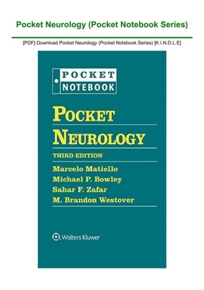 download pocket neurology pocket notebook series pdf Kindle Editon
